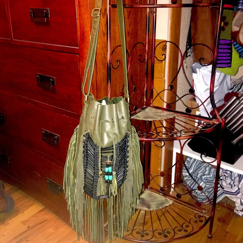New Leather Fringe Crossbody.